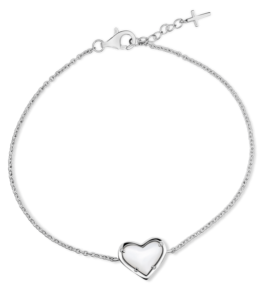 Alala Mother of Pearl Heart Sterling Silver Bracelet