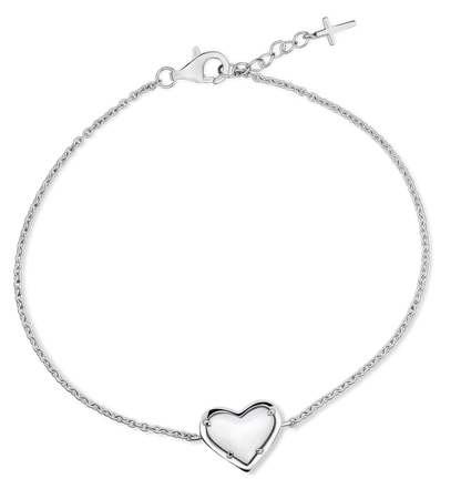 Alala Mother of Pearl Heart Sterling Silver Bracelet