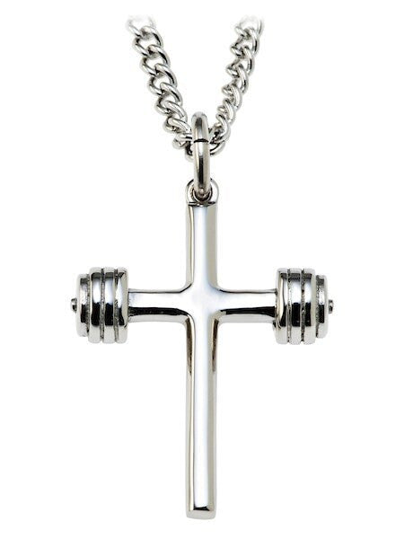 Alala "It Is Finished" Mini Dumbbell Cross Necklace
